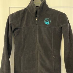 Ladies Columbia Navy Blue Fleece Zip Jacket Size Medium